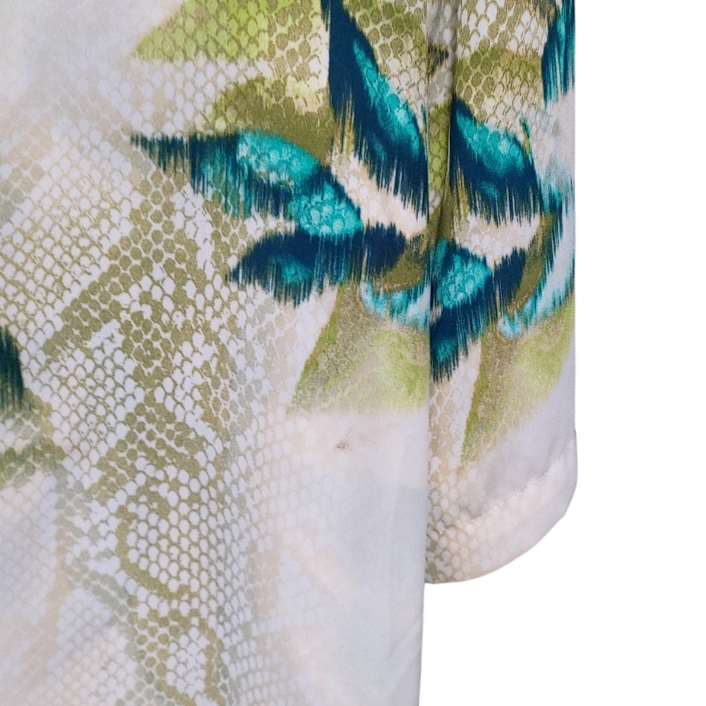 Chico's Tropical Fauna Olive Snake Pattern Tunic Top Womens Size 2 Large - Picture 6 of 10